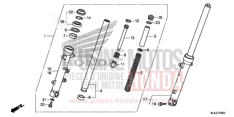 FRONT FORK for NC700S Dual Cluth ABS MAT PEARL GLARE WHITE (NHB54) from 2014